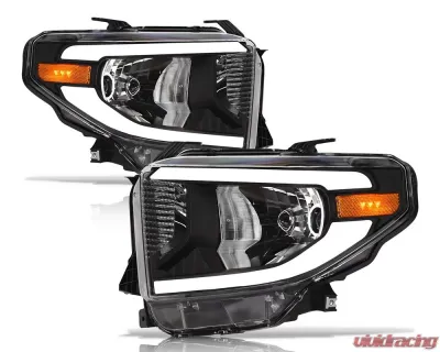 Alpha Owls LM Series Headlights (Crystal Headlights Black housing w/ LumenX Light Bar) Toyota Tundra 2014-2021 - 8709764