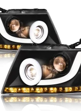 Alpha Owls LMP Series Headlights (Halogen Projector Black housing w/ LumenX Light Bar) Ford F-150 2004-2008                                     - 8709771 - Image 2