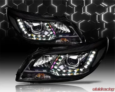 Alpha Owls LMP Series Headlights (Halogen Projector Black housing w/ LumenX Light Bar) Chevrolet Malibu 2012-2015 - 8709818