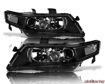 Alpha Owls LMP Series Headlights (Halogen Projector Black housing w/ LumenX Light Bar) Acura TSX 2004-2005 - 8709856