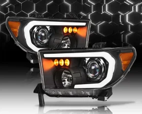 Alpha Owls LMP Series Headlights (Halogen Projector Black housing w/ LumenX Light Bar) Toyota Tundra | Sequoia 2007-2015