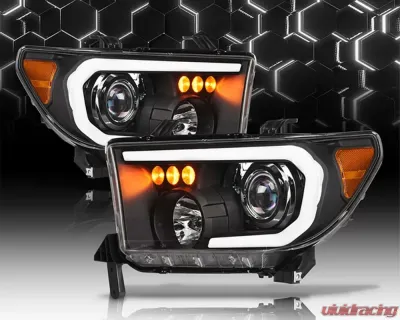 Alpha Owls LMP Series Headlights (Halogen Projector Black housing w/ LumenX Light Bar) Toyota Tundra | Sequoia 2007-2015 - 8709863