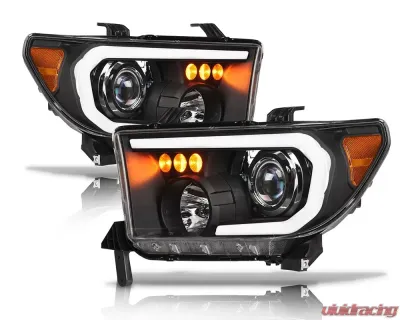Alpha Owls LMP Series Headlights (Halogen Projector Black housing w/ LumenX Light Bar) Toyota Tundra | Sequoia 2007-2015 - 8709863