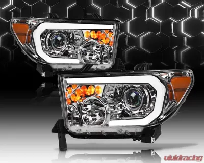 Alpha Owls LMP Series Headlights (Halogen Projector Black housing w/ LumenX Light Bar) Toyota Tundra | Sequoia 2007-2015 8709870 - 8709870