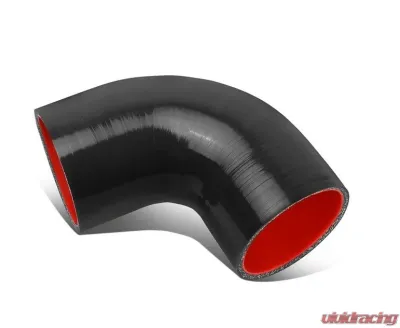 DNA Motoring SH-25-90-BK-RD 2.5in 90-DEGREE ELBOW COUPLER 3-PLY BLACK/RED SILICONE HOSE COUPLER TURBO PIPE CLEARANCE - SH-25-90-BK-RD-CL
