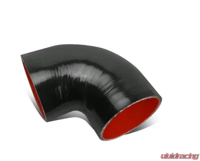DNA Motoring SH-35-90-BK-RD 3.5in 3-PLY 90 DEGREE ELBOW TURBO/INTERCOOLER/INTAKE SILICONE COUPLER HOSE BLACK CLEARANCE - SH-35-90-BK-RD-CL