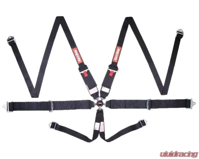 Racequip Black SFI 6 Point Camlock Pull-Up Lap Head and Neck Restraint Seat Belt - 747007