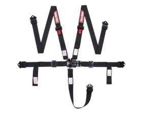 Racequip Black SFI 16.1 5 Point 2inch Auto Racing Latch and Link Harness Set | Seat Belt Set
