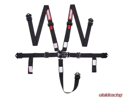Racequip Black SFI 16.1 5 Point 2inch Auto Racing Latch and Link Harness Set | Seat Belt Set - 811001