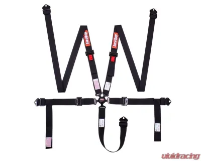 Racequip Black SFI 16.1 5 Point 2inch Auto Racing Camlock Pull-Down Lap Harness Set | Seat Belt Set - 841001