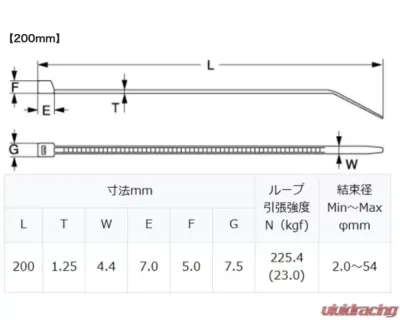 GReddy Zip Ties 250Mm 20Pcs. - 18001742
