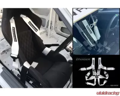 GReddy Pandem Safety Harness 6-Pt, White - 66000110