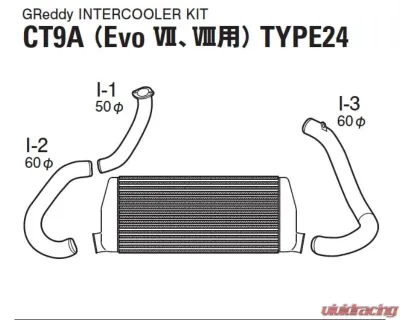 Greddy Type 24F Intercooler Kit Mitsubishi Evolution 7 | 8 2001-2005 - 12030201