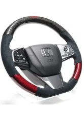 GReddy Black | Red Carbon Steering Wheel Honda Civic FK7 | FC1 2017-2021                                     - 16650001 - Image 3