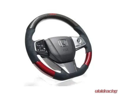 GReddy Black | Red Carbon Steering Wheel Honda Civic FK7 | FC1 2017-2021 - 16650001