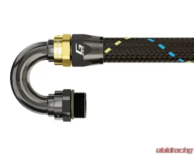 GReddy AN12, 180 Degree, Orb Male, Black/Gold Anodized - 12811218