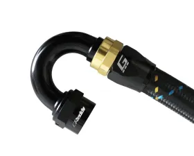 GReddy Black Gold Anodized AN12 Swivel 180 Degree Hose End