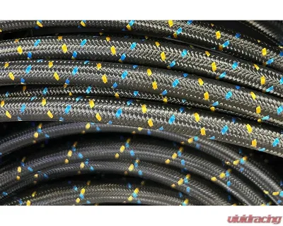 GReddy Black, Gold & Blue Nylon Braided AN08 Reusable Hose - 12850800