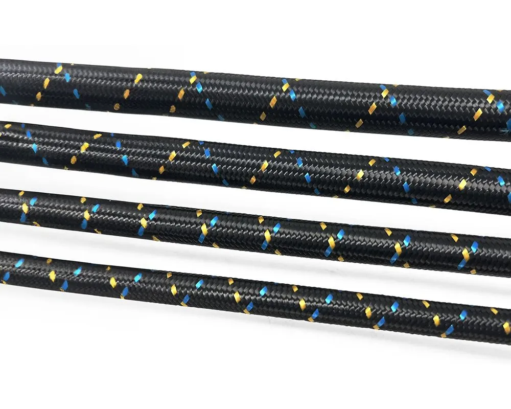 GReddy Black, Gold & Blue Nylon Braided AN12 Reusable Hose - 12851200