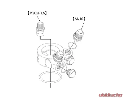 Greddy Universal Revised Std. Oil Cooler Block Adapter - Block 3/4-16UNF (Filter 3/4-16UNF) -10 AN - 12401187