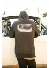 Tatum UTV American Flag Pullover Small Grey                                     - T-108S - Image 3