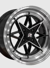 Klassik Rader RS-L Wheel 15x8 4x100 25mm Gloss Black Machined Face & Lip                                     - RL15801025BMP - Image 2