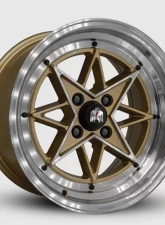 Klassik Rader RS-L Wheel 15x8 4x100 25mm Gloss Gold Machined Face & Lip                                     - RL15801025GMP - Image 2