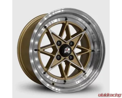 Klassik Rader RS-L Wheel 15x8 4x100 25mm Gloss Gold Machined Face & Lip - RL15801025GMP