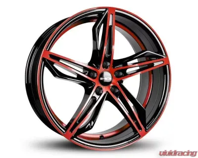 HD Fly-Cutter Wheel 18x8 5x114.3 35mm Gloss Black Machined Face w/ Red Clear - FC18806535BKM-R