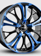 HD Spinout Wheel 18x7.5 5x110|5x114.3 45mm Gloss Black Machined Face w/ Blue                                     - SO18753945BK-BL - Image 2