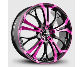 HD Spinout Wheel 18x7.5 5x110|5x114.3 45mm Gloss Black Machined Face w/ Pink