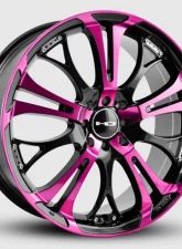 HD Spinout Wheel 18x7.5 5x110|5x114.3 45mm Gloss Black Machined Face w/ Pink                                     - SO18753945BK-P - Image 2