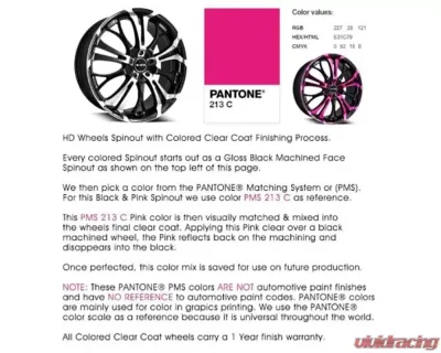 HD Spinout Wheel 18x7.5 5x110|5x114.3 45mm Gloss Black Machined Face w/ Pink - SO18753945BK-P