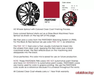 HD Spinout Wheel 18x7.5 5x110|5x114.3 45mm Gloss Black Machined Face w/ Red - SO18753945BK-R
