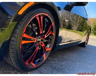HD Spinout Wheel 18x7.5 5x110|5x114.3 45mm Gloss Black Machined Face w/ Red - SO18753945BK-R