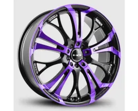 HD Spinout Wheel 18x7.5 5x114.3|5x120 35mm Gloss Black Machined Face w/ Purple