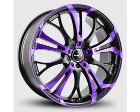 HD Spinout Wheel 20x8 5x114.3|5x120 35mm Gloss Black Machined Face w/ Purple