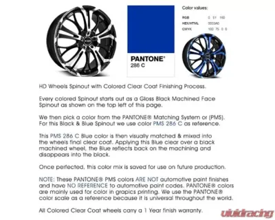 HD Spinout Wheel 22x8.5 5x114.3|5x127 35mm Gloss Black Machined Face w/ Blue - SO22855435BK-BL