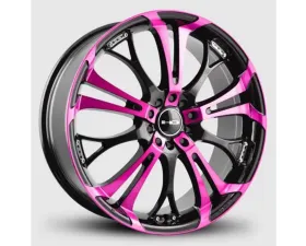 HD Spinout Wheel 22x8.5 5x114.3|5x127 35mm Gloss Black Machined Face w/ Pink
