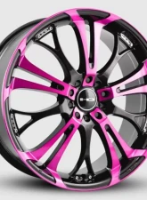 HD Spinout Wheel 22x8.5 5x114.3|5x127 35mm Gloss Black Machined Face w/ Pink                                     - SO22855435BK-P - Image 8