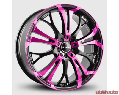 HD Spinout Wheel 22x8.5 5x114.3|5x127 35mm Gloss Black Machined Face w/ Pink - SO22855435BK-P
