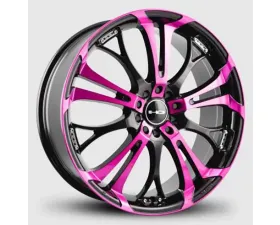 HD Spinout Wheel 22x8.5 5x114.3|5x120 20mm Gloss Black Machined Face w/ Pink