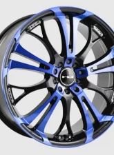 HD Spinout Wheel 22x8.5 5x114.3|5x120 42mm Gloss Black Machined Face w/ Blue                                     - SO22856442BK-BL - Image 2