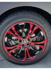HD Spinout Wheel 22x8.5 5x114.3|5x120 42mm Gloss Black Machined Face w/ Red                                     - SO22856442BK-R - Image 12