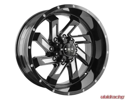 HD Off-Road SAW Wheel 20x10 8x180 -25mm Gloss Black Milled Face - SA201080-25MF