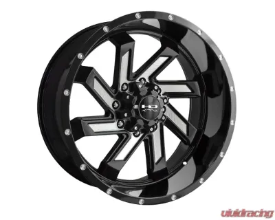 HD Off-Road SAW Wheel 22x10 8x180 -10mm Gloss Black Milled Face - SA221080-10MF