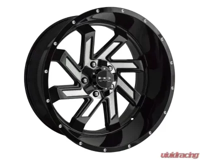 HD Off-Road SAW Wheel 22x12 5x127|5x139.7 -25mm Gloss Black Milled Face - SA221256-44MF
