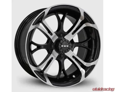 HD Golf Spinout Wheel 14x7 4x101.6 -10mm Gloss Black Machined Face - SO147042-10BK