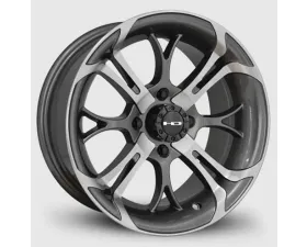 HD Golf Spinout Wheel 14x7 4x101.6 -10mm Gloss Gunmetal Machined Face