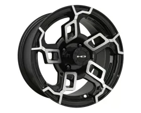 HD Golf Spinout Wheel 14x7 4x101.6 -14mm Gloss Black Machined Face
